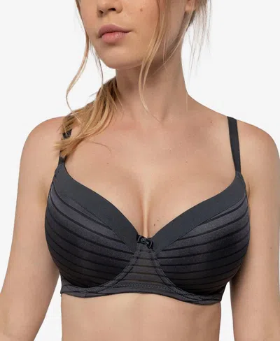 Dorina Women's Carmen Light Padded Soft Silk Demi Bra, D17143a In Blue