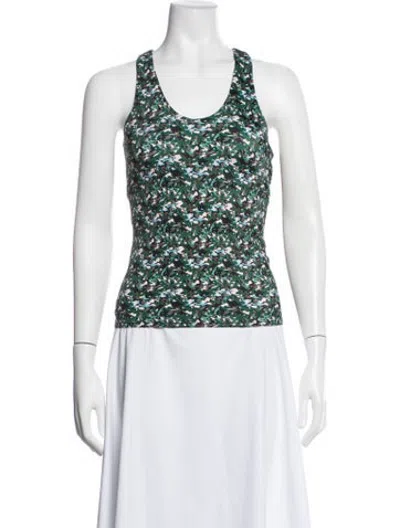 Pre-owned Dos Gardenias Patterned Top W/ Tags In Green