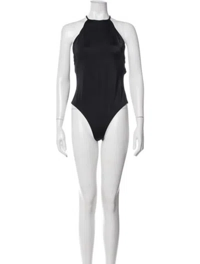 Pre-owned Dos Gardenias Whipstitch Trim One-piece W/ Tags In Black