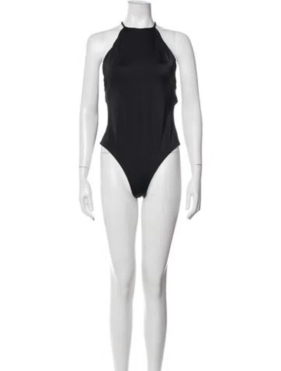 Pre-owned Dos Gardenias Whipstitch Trim One-piece W/ Tags In Black
