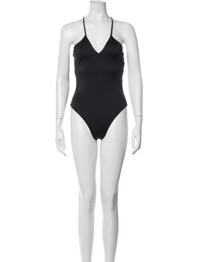Pre-owned Dos Gardenias Whipstitch Trim One-piece W/ Tags In Black