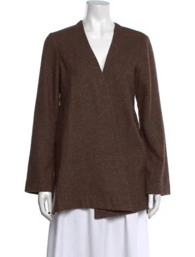 Pre-owned Dosa Cashmere V-neck Sweater In Brown