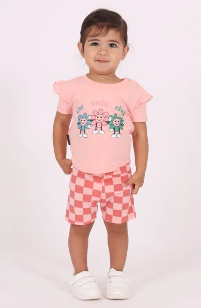 Dot Australia Babies'  Cute Frill T-shirt & Bike Shorts Set In Pink