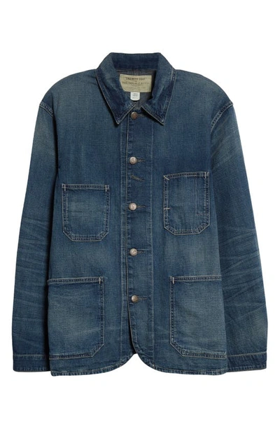 Double Rl Torrington Cotton & Linen Denim Engineer Jacket In Torrington Wash