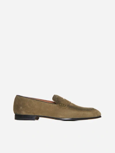 Doucal's Adler Suede Loafers In Olive