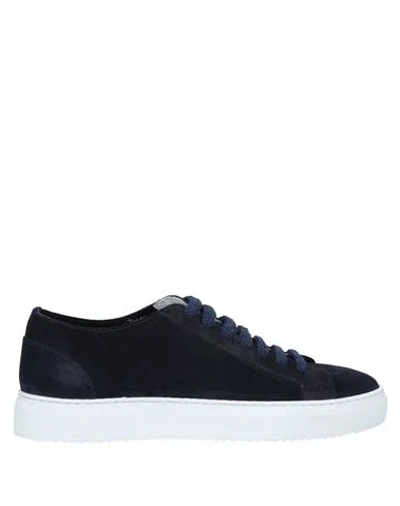 Doucal's Man Sneakers Midnight Blue Size 8.5 Soft Leather