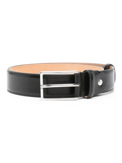 Doucal's Leather Buckled Belt In Black