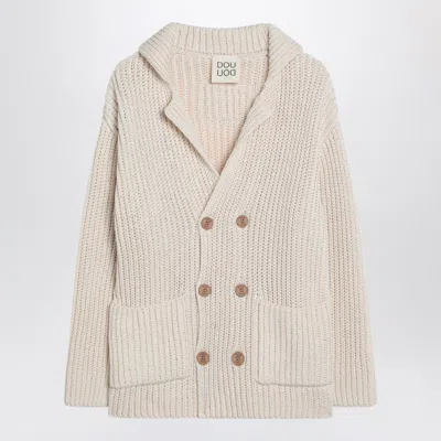 Douuod Cardigan Triciclo Ivory In Cotton In White