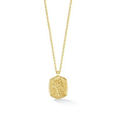 Dower & Hall Men's Solid Gold St. Christopher Tiny Talisman Necklace