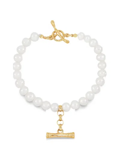 Dower & Hall Nomad Pearl T-bar Bracelet In Gold