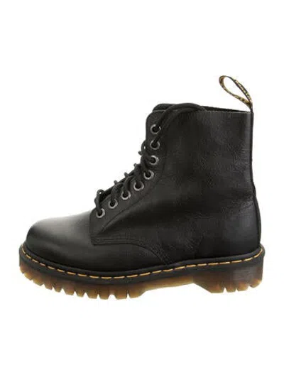 Pre-owned Dr. Martens Leather Combat Boots In Black