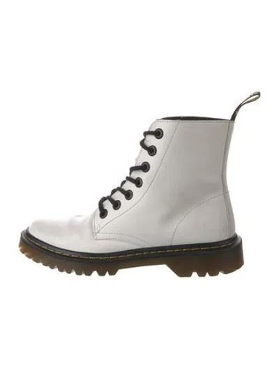 Pre-owned Dr. Martens Leather Combat Boots In White