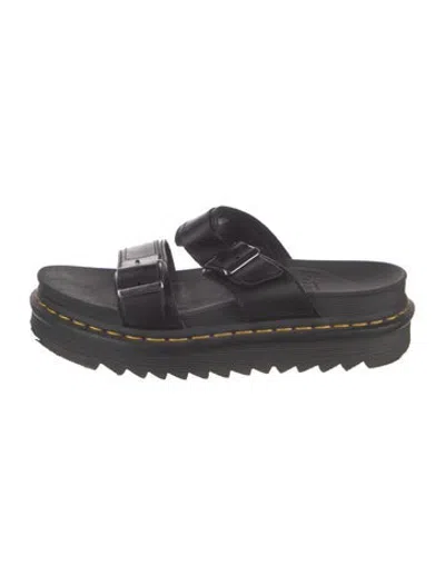 Pre-owned Dr. Martens Leather Slides In Black