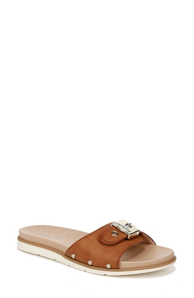 Dr. Scholl's Nice Iconic Slide Sandal In Honey Brown Faux Leather