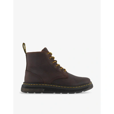 Dr. Martens Mens Dark Brown Crazy Horse Crewson Crazy Horse Lace-up Leather Chukka Boots