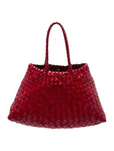 Pre-owned Dragon Diffusion Leather Tote In Burgundy