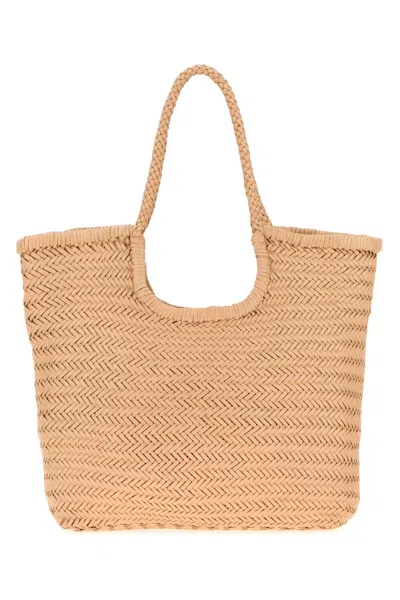 Dragon Diffusion Peach Leather Mini Salto Shopping Handbag In Nude