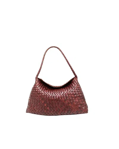 Dragon Diffusion Woven Leather Hobo Shoulder Bag In Brown