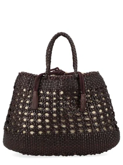 Dragon Difussion Brown Leather Shoulder Bag
