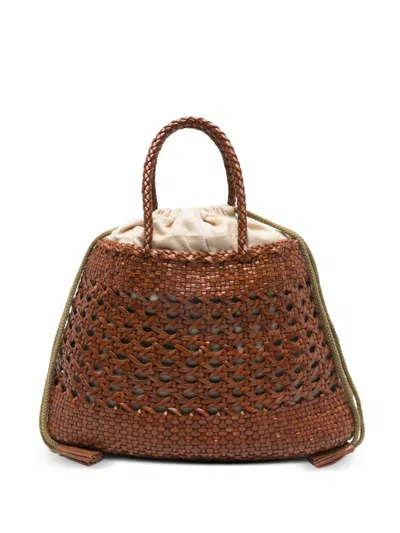 Dragon Difussion Luggage Calf Leather Handbag In Brown