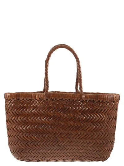 Dragon Gora - Woven Leather Handbag In Brown