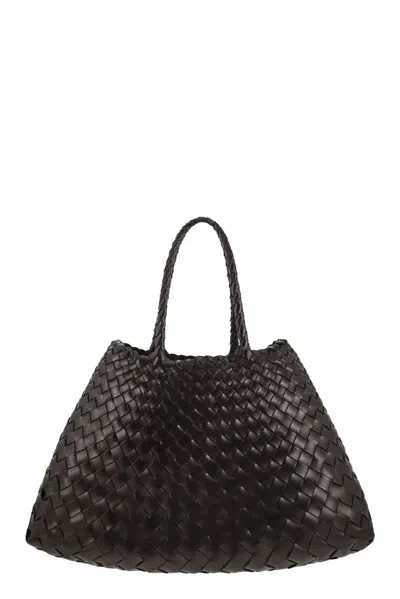 Dragon Santa Croce Small - Woven Leather Bag In Brown