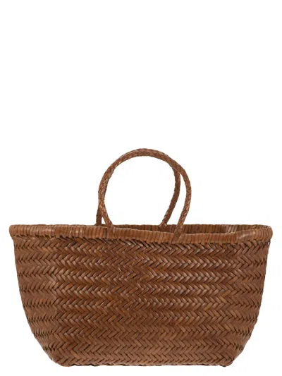 Dragon Triple Jump Small - Woven Leather Bag In Tan