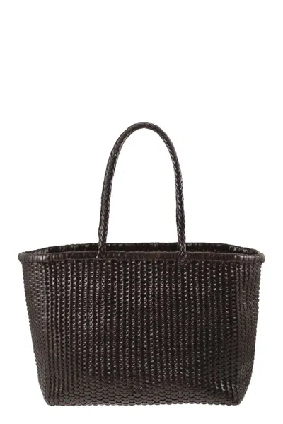 Dragon Weave - Braided Leather Bag L In Brown
