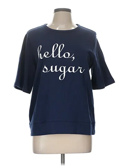 Pre-owned Draper James Short Sleeve Top Blue Crew Neck Tops