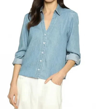 Drew Lil Chambray Blouse In Bleach In Multi