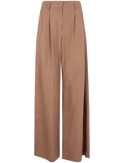 Drhope Wide Leg Pince Trousers In Brown