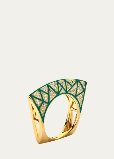 Dries Criel 18k Yellow Gold Diamond Lotus Ring In Multi