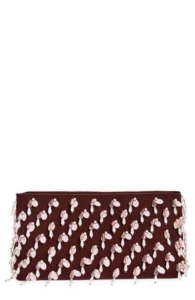 Dries Van Noten Bead & Sequin Clutch In Brown