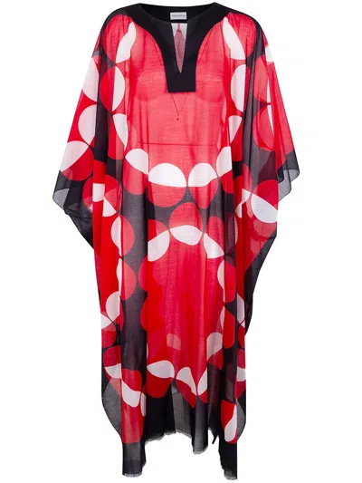 Dries Van Noten "cartland" Long Kaftano Shirt In Red