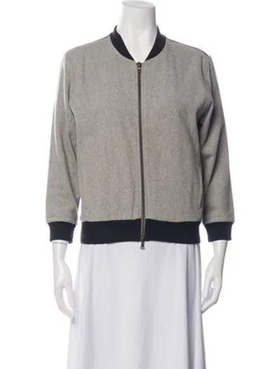 Pre-owned Dries Van Noten Cashmere Bomber Jacket In Grey