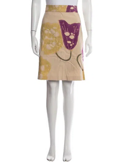 Pre-owned Dries Van Noten Floral Print Mini Skirt In Neutrals