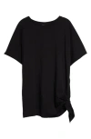 Dries Van Noten Henchy Knotted Hem Cotton T-shirt In Black 900