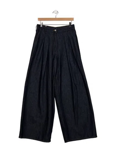 Pre-owned Dries Van Noten High-rise Wide Leg Jeans In Blue