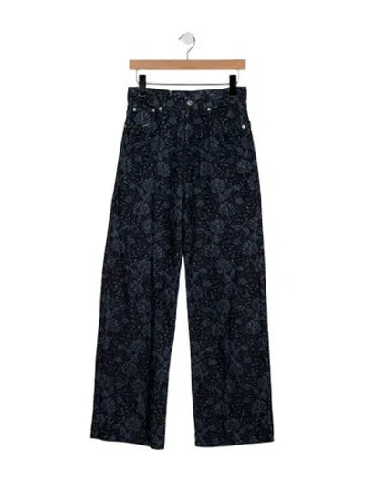 Pre-owned Dries Van Noten High-rise Wide Leg Jeans In Blue