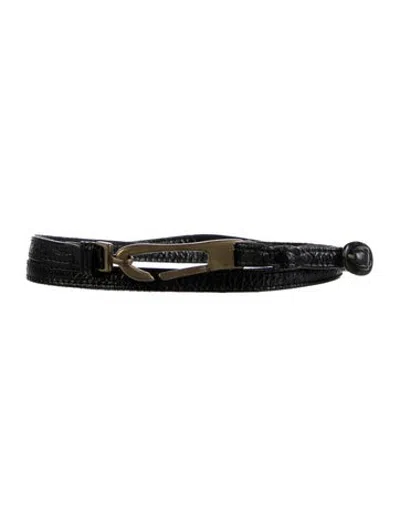 Pre-owned Dries Van Noten Leather Belt In Black