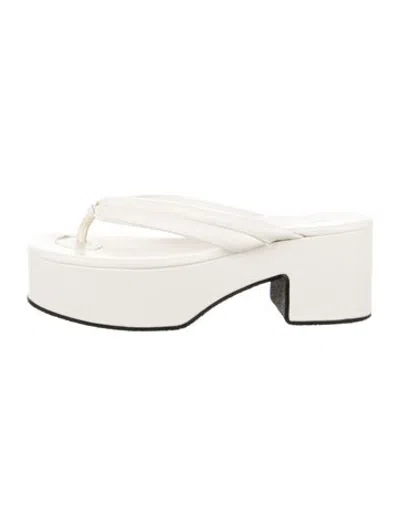 Pre-owned Dries Van Noten Leather Flip Flops In Neutrals