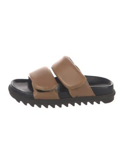Pre-owned Dries Van Noten Leather Slides In Brown
