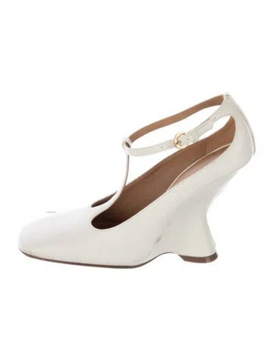Pre-owned Dries Van Noten Leather T-strap Pumps In Silver