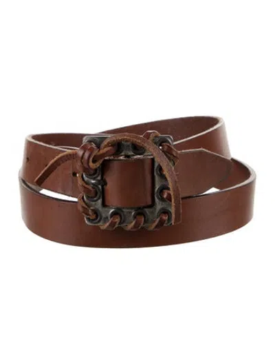 Pre-owned Dries Van Noten Leather Waist Belt In Brown