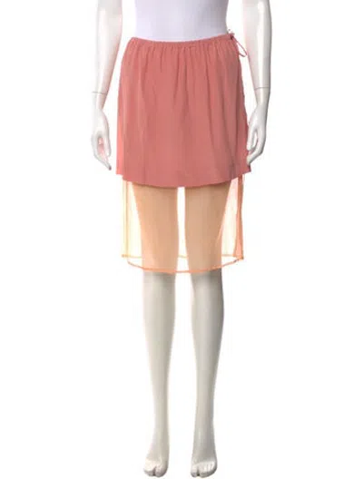 Pre-owned Dries Van Noten Mesh Accents Mini Skirt In Pink