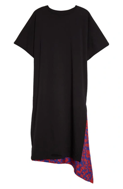 Dries Van Noten Oversize Asymmetric T-shirt Dress In Black