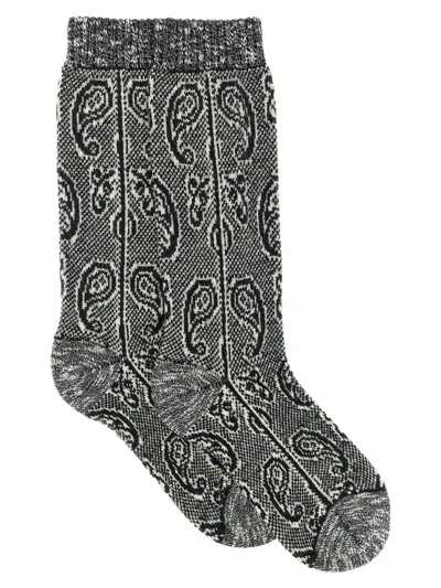 Dries Van Noten Paisley Jacquard Socks In White