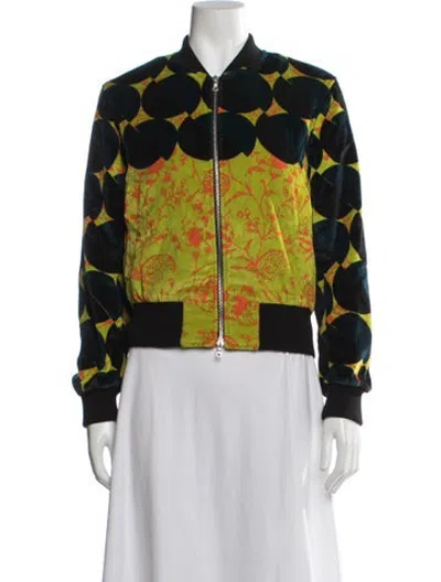 Pre-owned Dries Van Noten Patterned Bomber Jacket In Multicolor