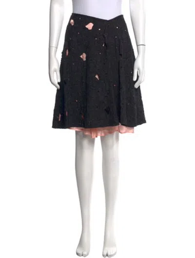 Pre-owned Dries Van Noten Patterned Mini Skirt In Black