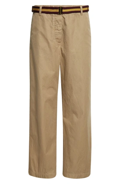 Dries Van Noten Pulian Belted Straight Leg Trousers In Beige